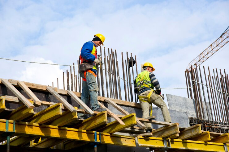 bika scaffolding workers examining work